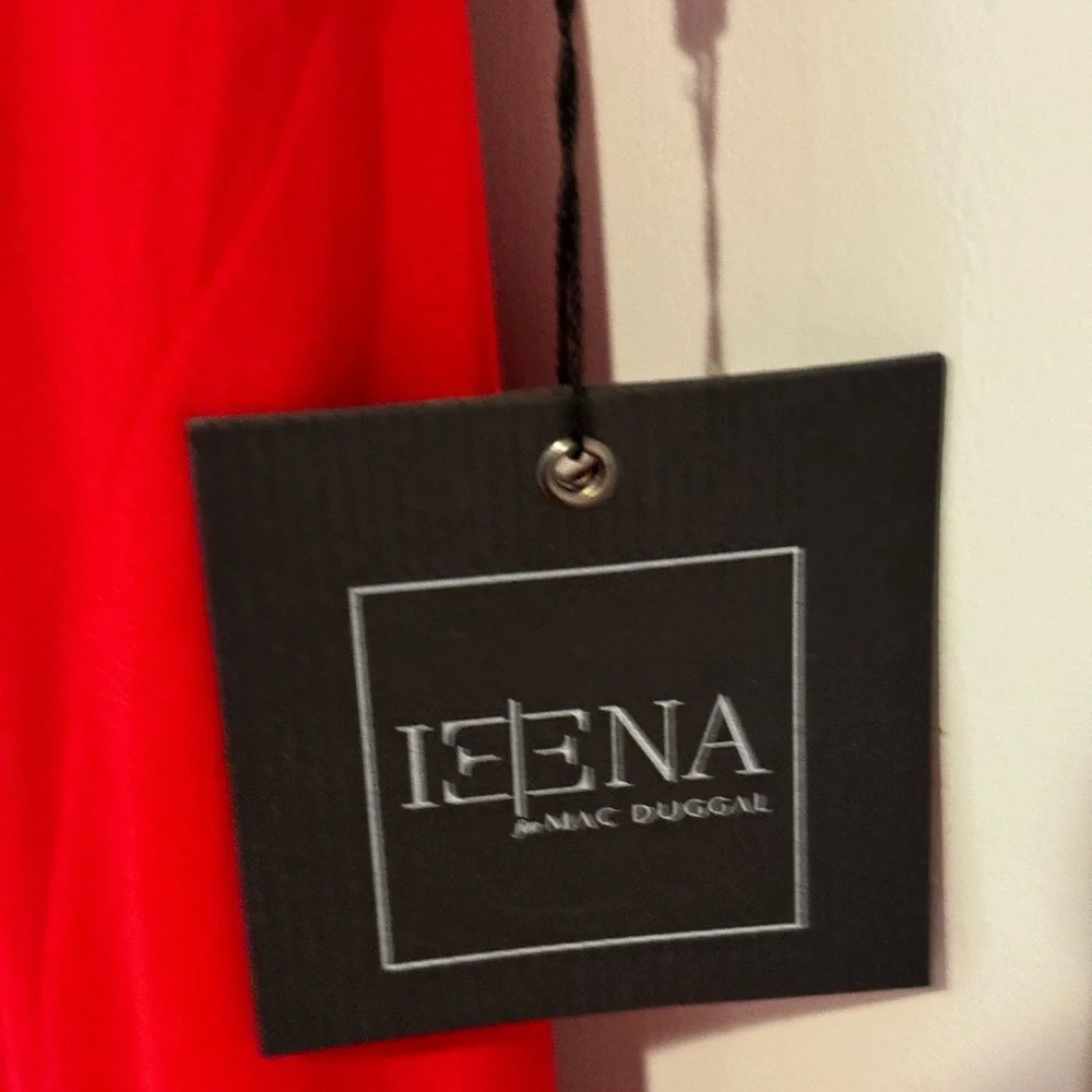 NWT Ieena for Mac Duggal Jersey One Shoulder Draped Back Gown Red Size 8 - Picture 8 of 10